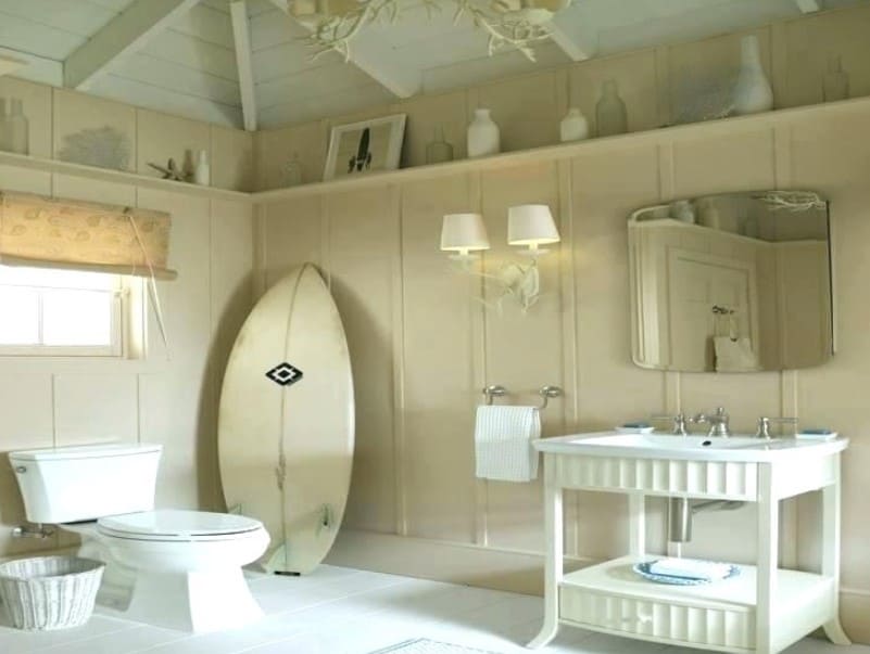 Wood Bathroom Ceiling for Vintage Nuance