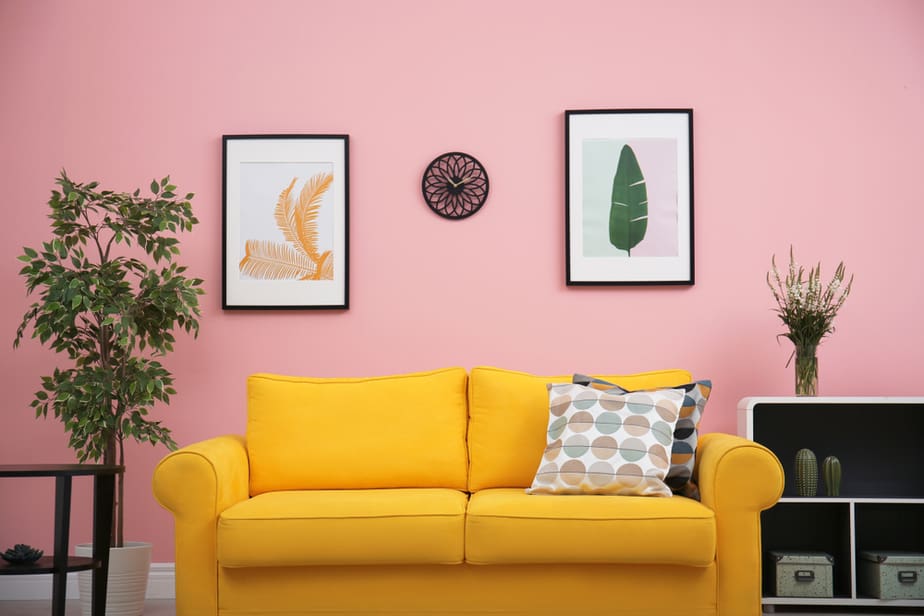 Simple Living Room with Sunny Paint Colors