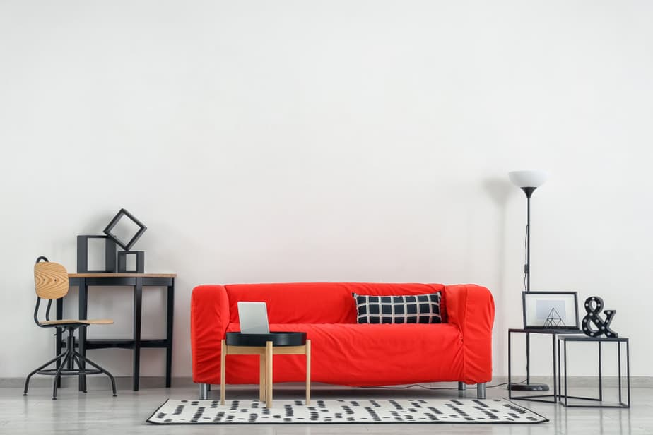 Innovative Red and Grey Living Room