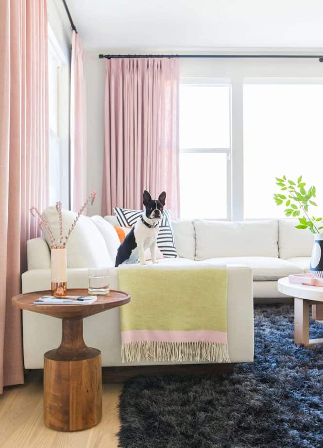 Pink Pastel Living Room Curtain 