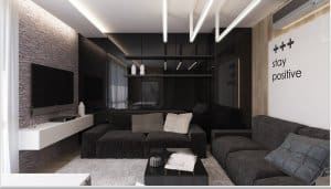 Casual Black Living Room Ideas 300x171 