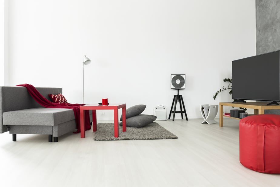 Casual Red and Grey Living Room