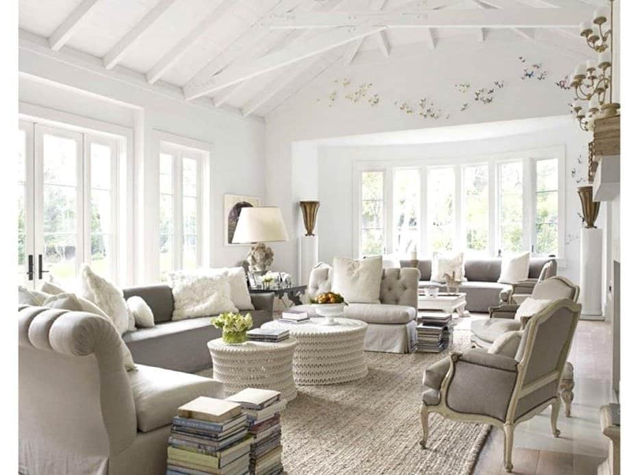 Clear French Country Living Room. 