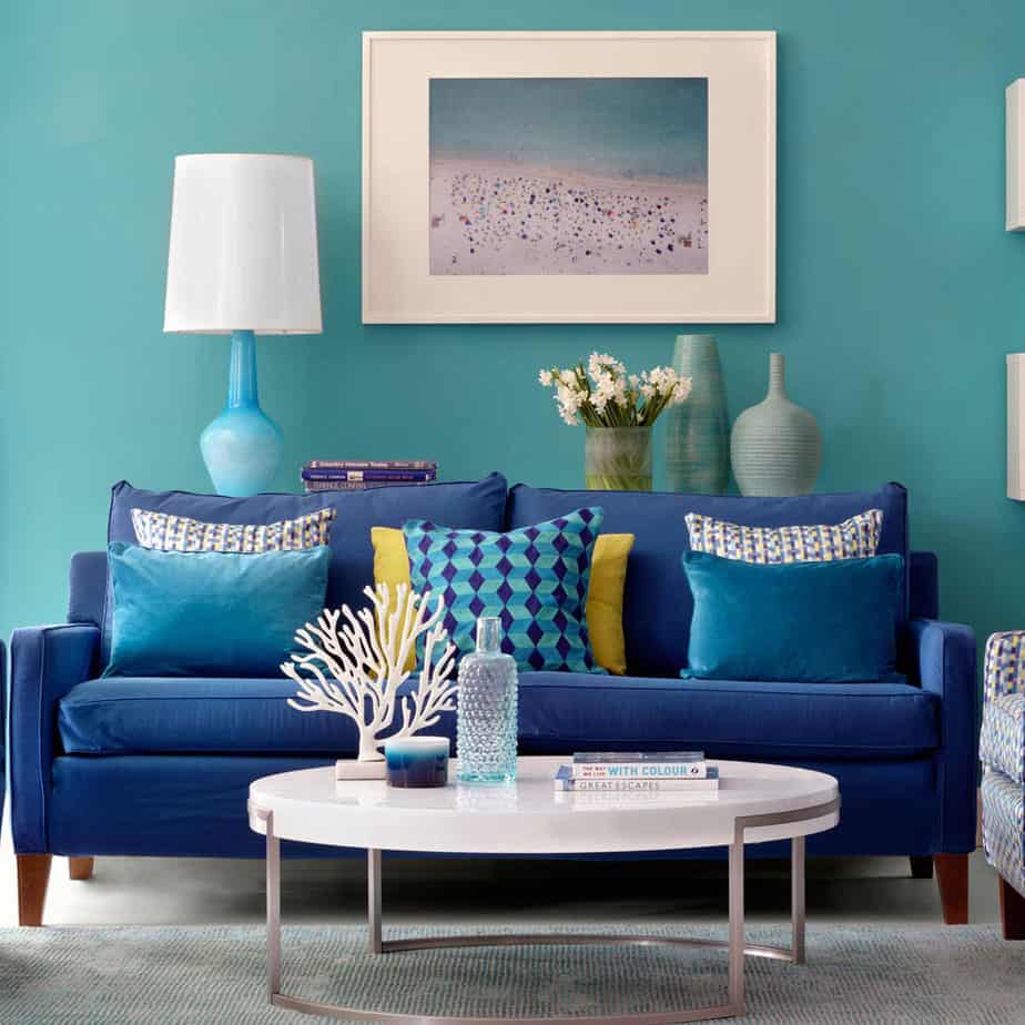 Teal, Casual Living Room