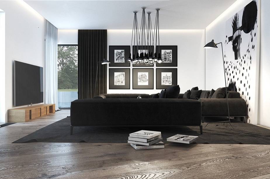 Creative Black Living Room