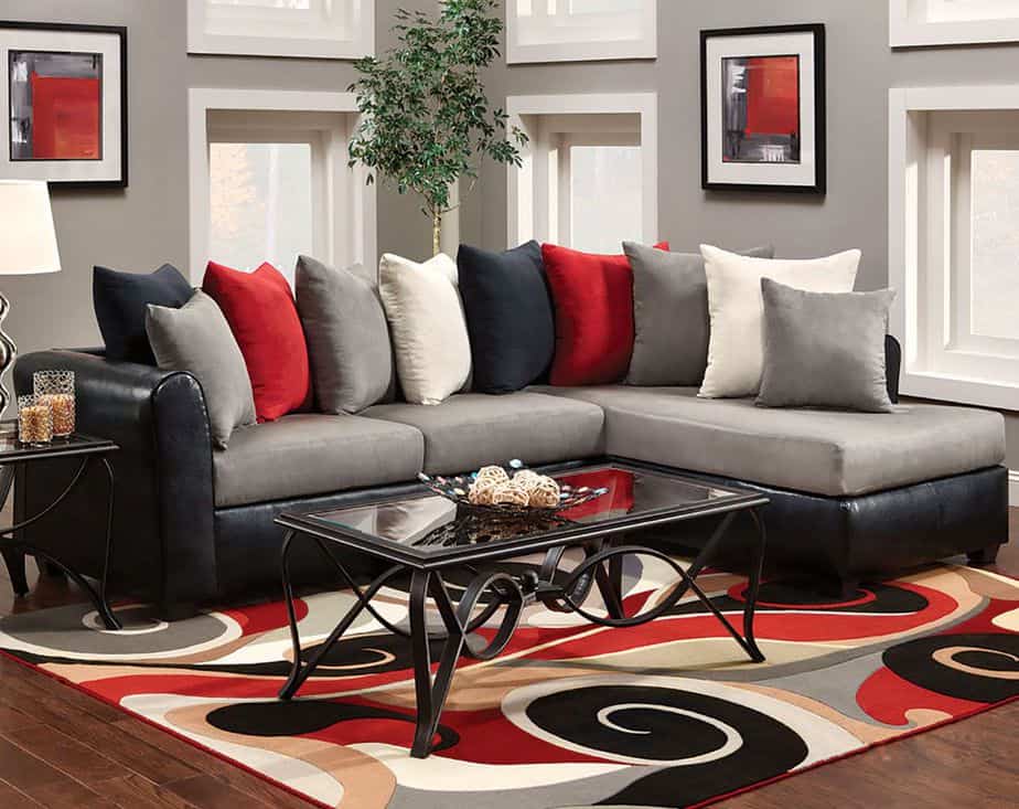 Elegant Red Living Room 