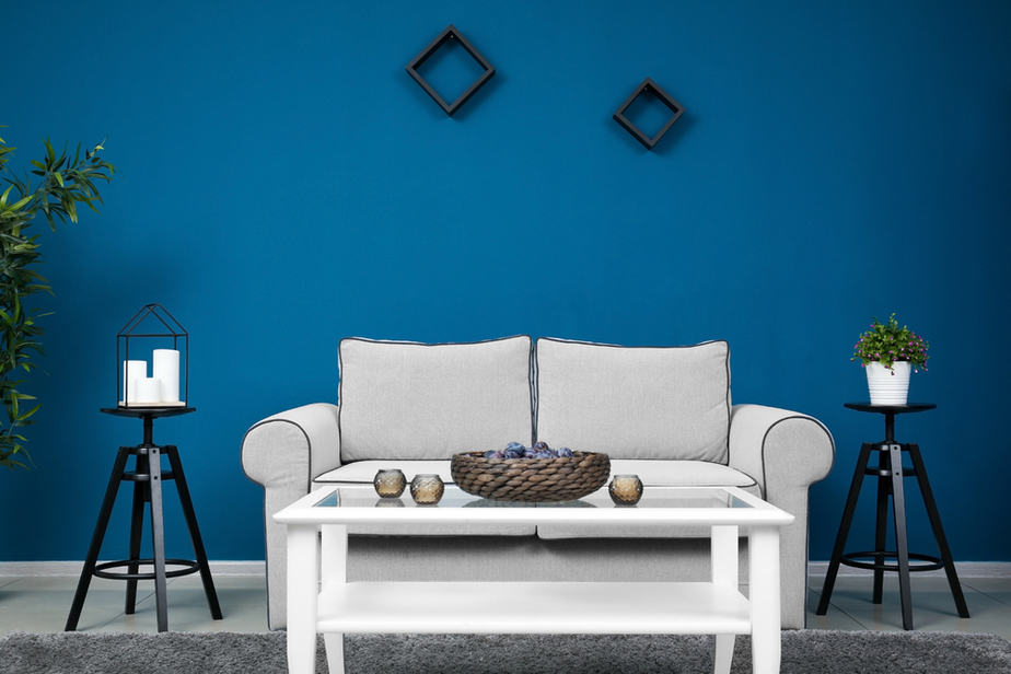 Ordinary Grey and Blue Living Room