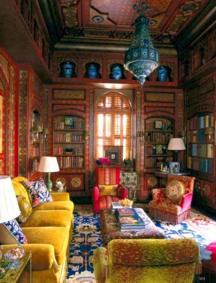 Majestic Bohemian Living Room. Source: Pinterest