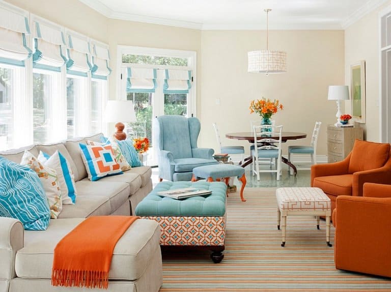 Fair Orange Living Room Ideas 768x573 