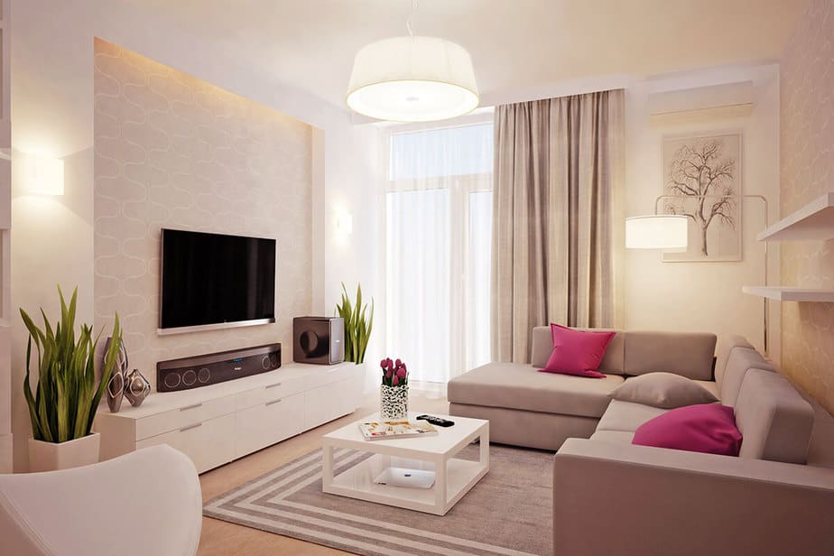 Minimalist, Fresh Beige Living Room. Source: homebnc.com