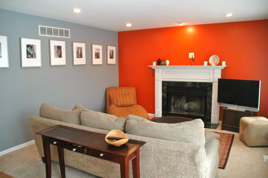 Partial Orange Living Room Style 