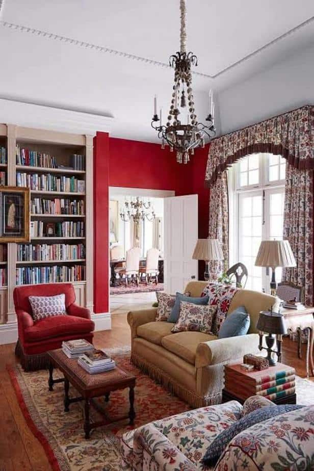 Reading Room with Fresh Red