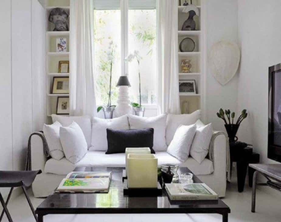 Resourceful Small Black and White Living Room