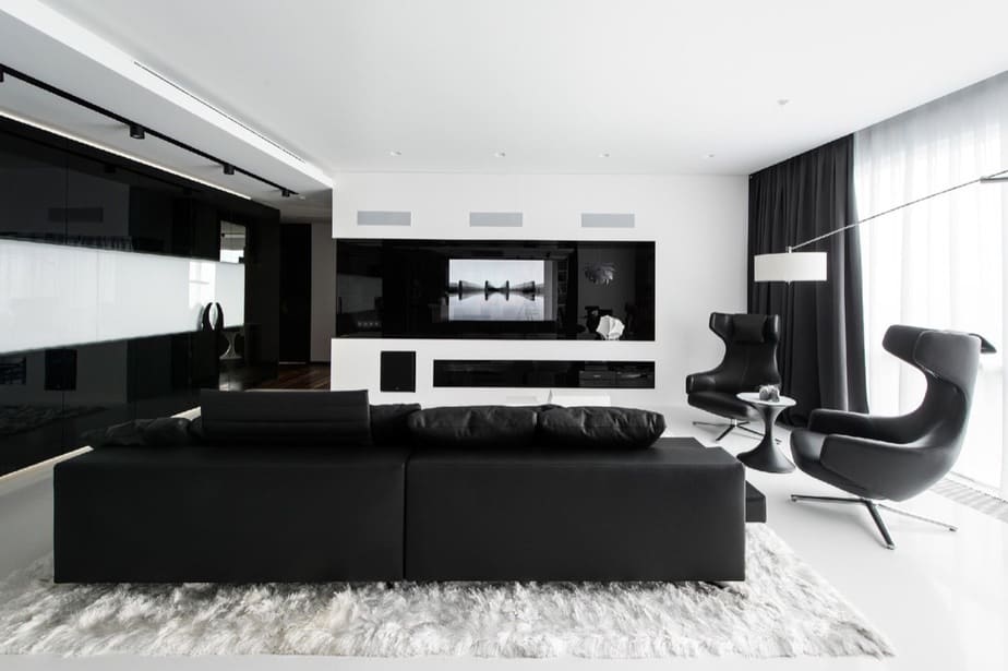Stylish Black and White Living Room