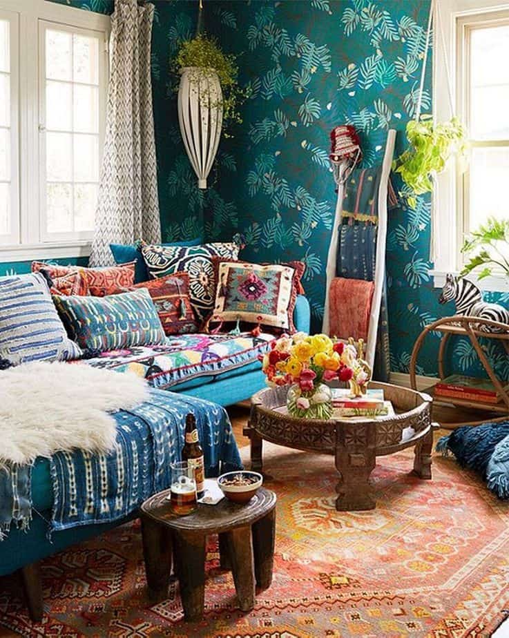 Super Sweet Bohemian Living Room. Source: simpleandsweets.com