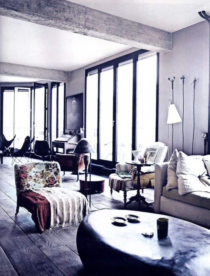 Industrial Living Room with Metal Window. Source: Pinterest