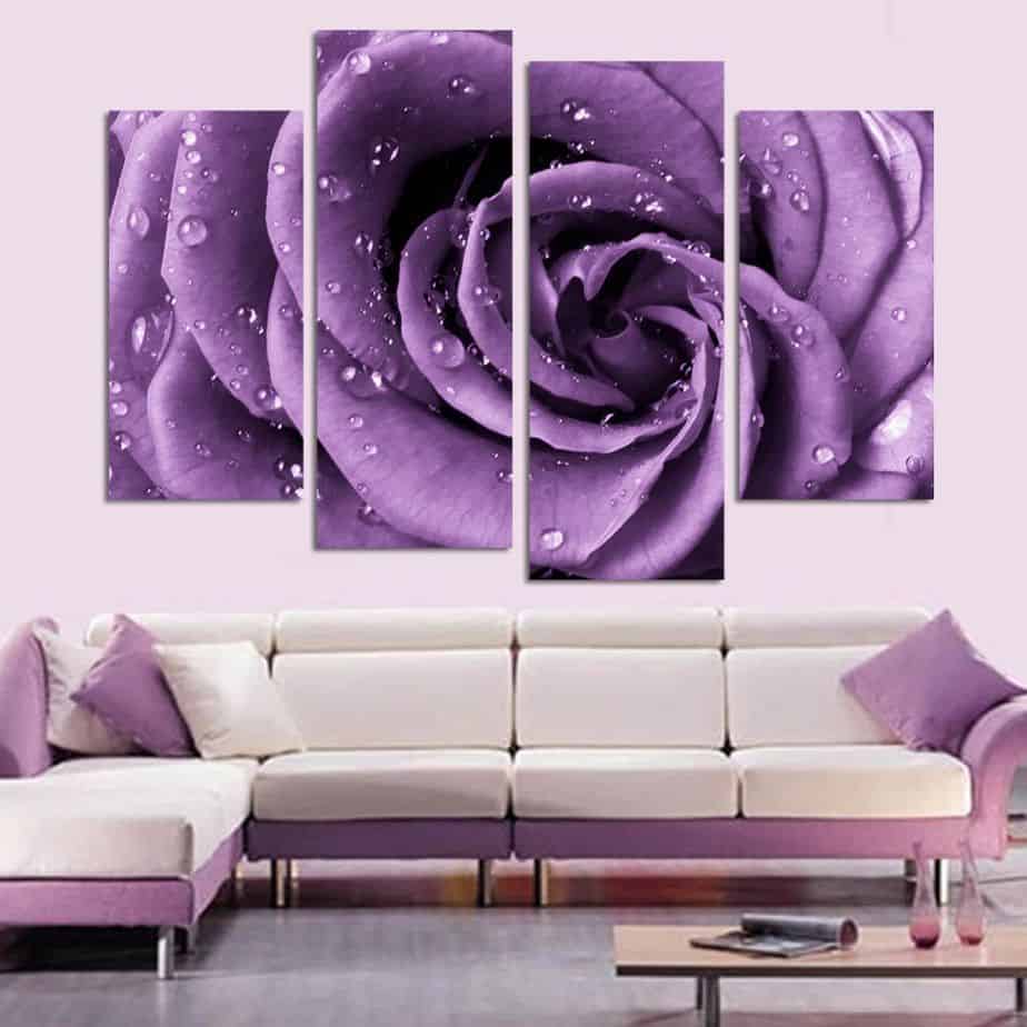 Purple Living Room with Hanged Decoration. Source: Pinteresr