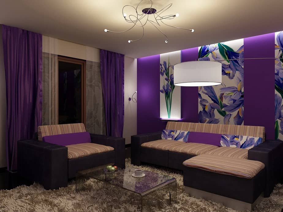 Creative Purple Living Room. Source: meqasa.com