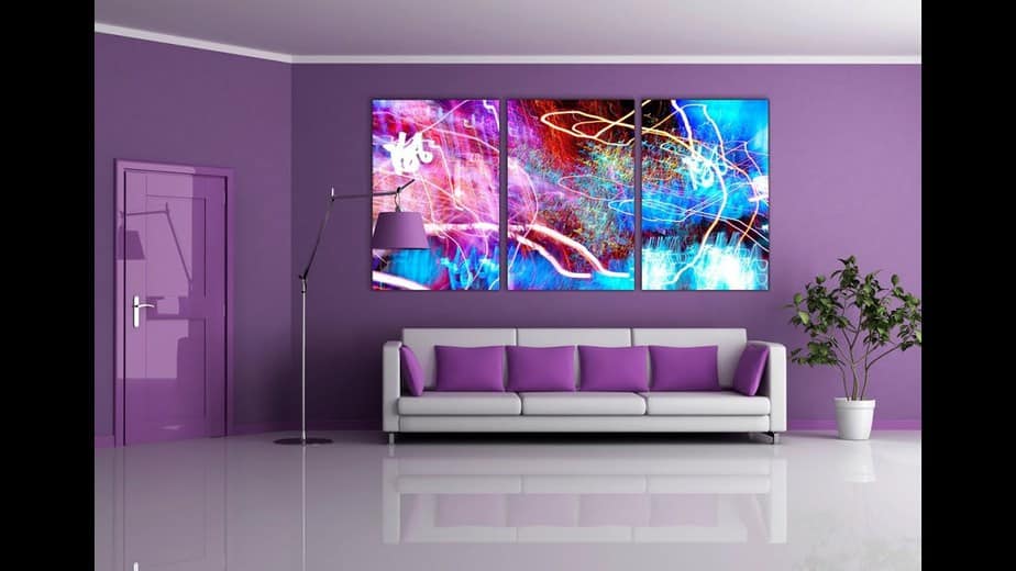 Sleek Purple Living Room. Source: YouTube.com