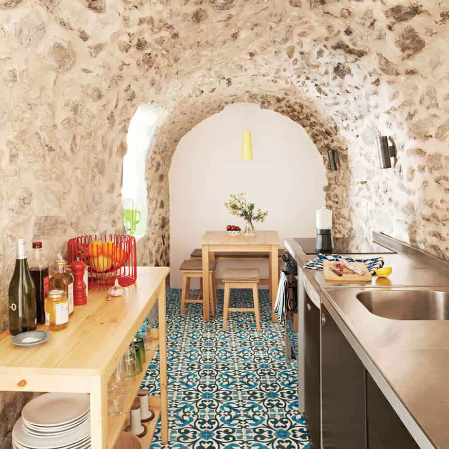 Cave-Like, Mediterranean Kitchen Backsplash