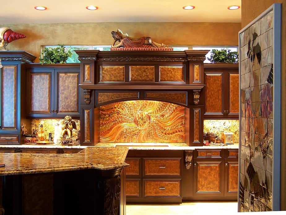 Glowing, Rustic Kitchen Island