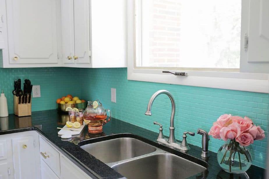 Peaceful Blue Kitchen Backsplash