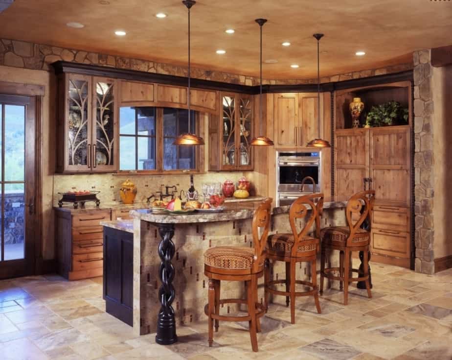 Silvery Rustic Kitchen Lighting 