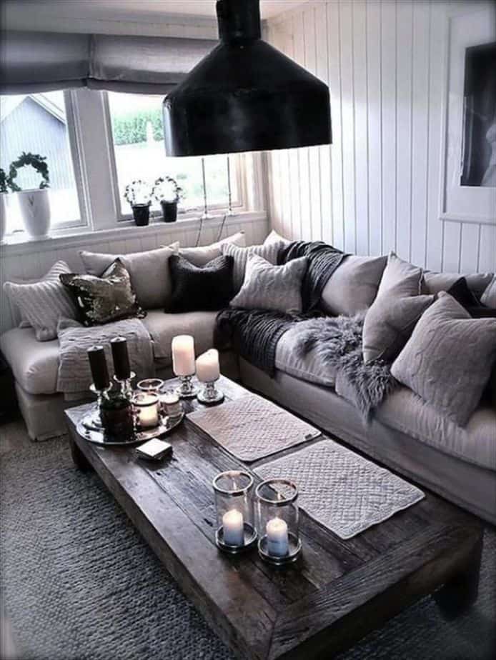 Fancy Black and Grey Living Room