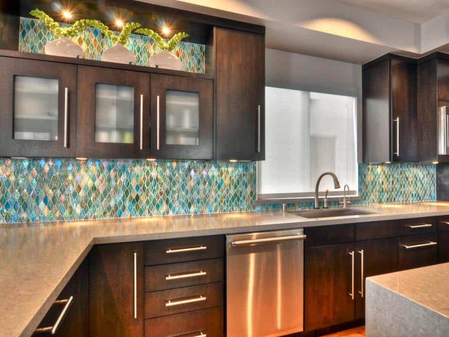 Vibrant Blue Kitchen Backsplash