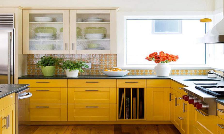 Cheerful Kitchen Cabinet Color 