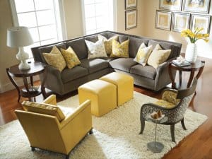 Graceful Grey and Yellow Living Room