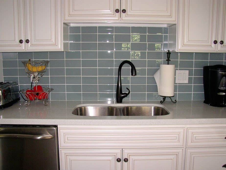 10 Glass Tile Kitchen Backsplash Ideas 2023 (The Shiny Ones)
