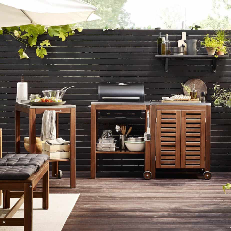 Practical Wood Outdoor Kitchen