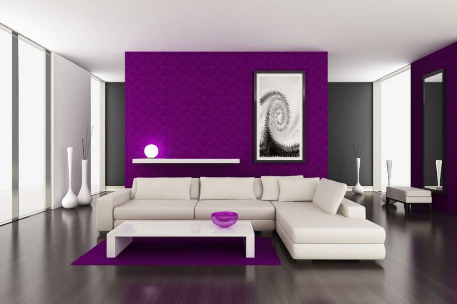 Minimalist Purple Living Room 1024x682 