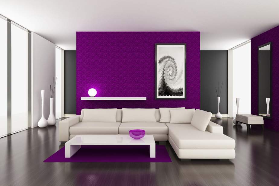 Minimalist Purple Living Room