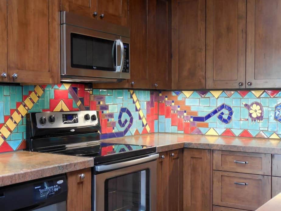 10 Southwest Kitchen Backsplash Ideas 2024 Ethnic Modern   Modern Mural Southwest Kitchen Backsplash 1024x768 