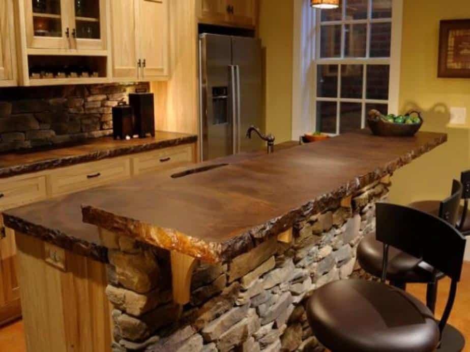 Kitchen Island with Natural Sink Unit