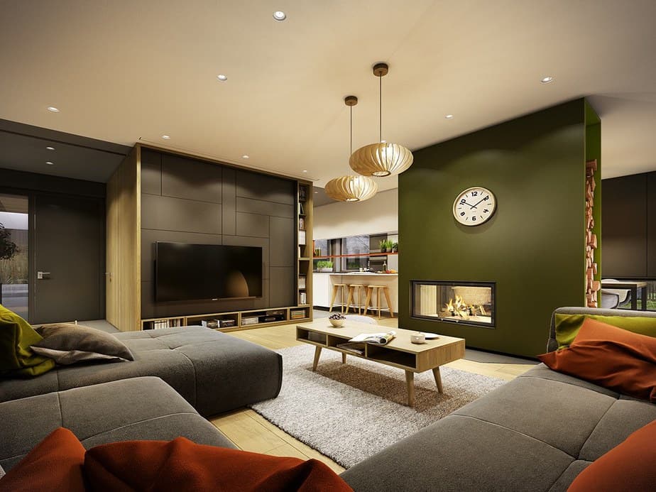 Restful Grey and Green Living Room