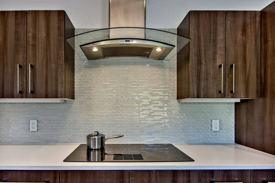 Sophisticated Glass Tile Kitchen Backsplash