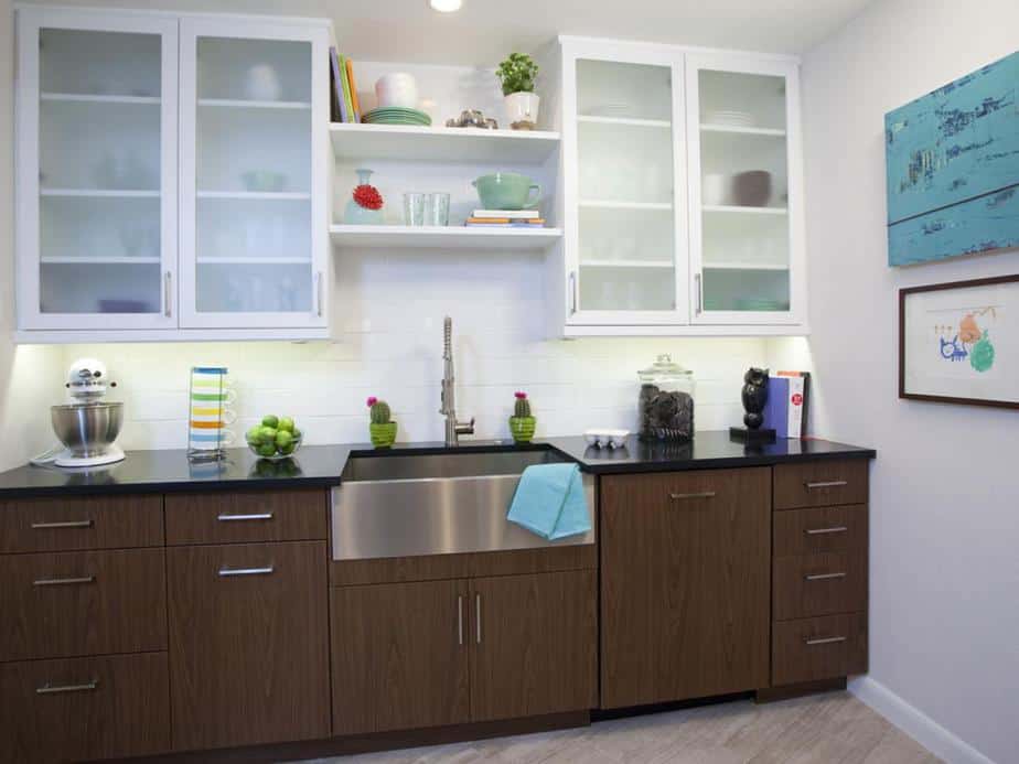 Comfortable Two Toned Kitchen Cabinet