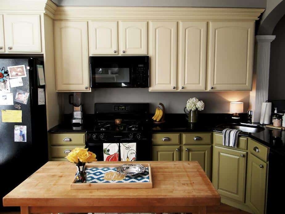 Fine Two Toned Kitchen Cabinet