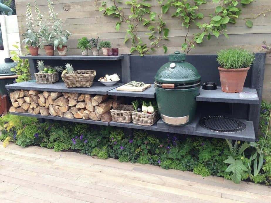 10 Big Green Egg Outdoor Kitchen Ideas 2024 All In One   Floating Big Green Egg Outdoor Kitchen 1024x768 