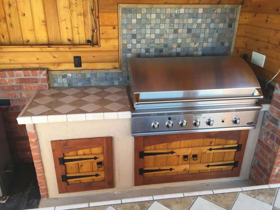 Outdoor Kitchen with Pirate-Styled Cabinet