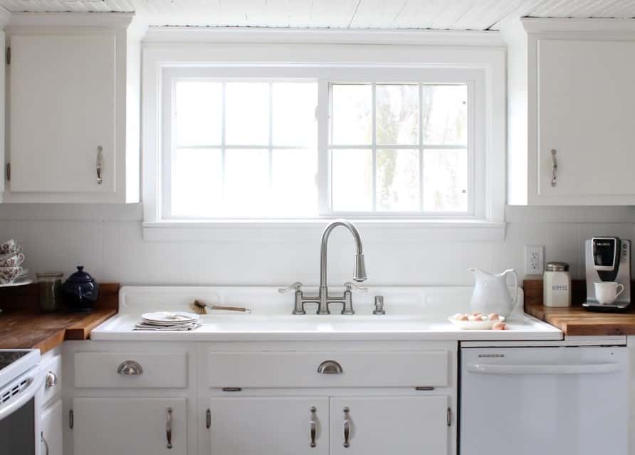 Cozy Kitchen Cabinet with Double Windows
