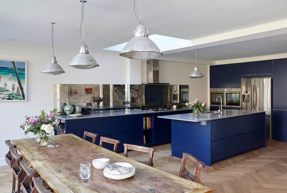 Expansive Blue Kitchen