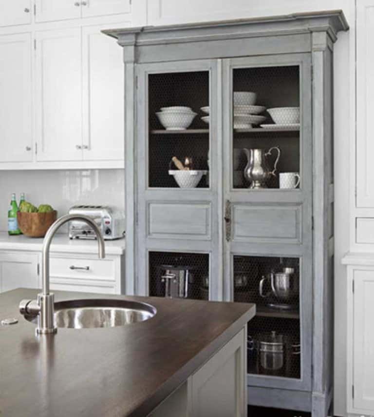 10 Kitchen Hutch Ideas 2024 The Cool Furnishing   Grey Kitchen Hutch 768x855 