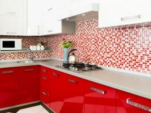 Modern Red Kitchen 300x225 