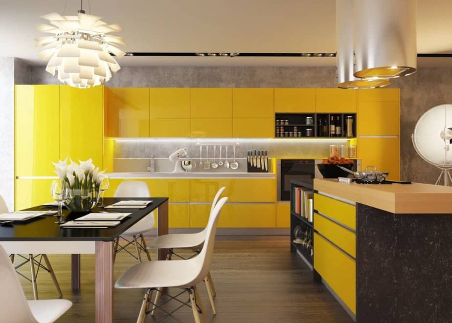 Modern Yellow Kitchen 1024x732 