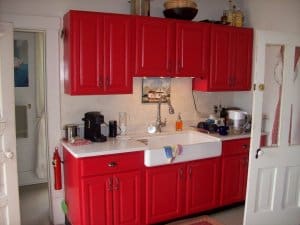 Simple Red Kitchen 300x225 