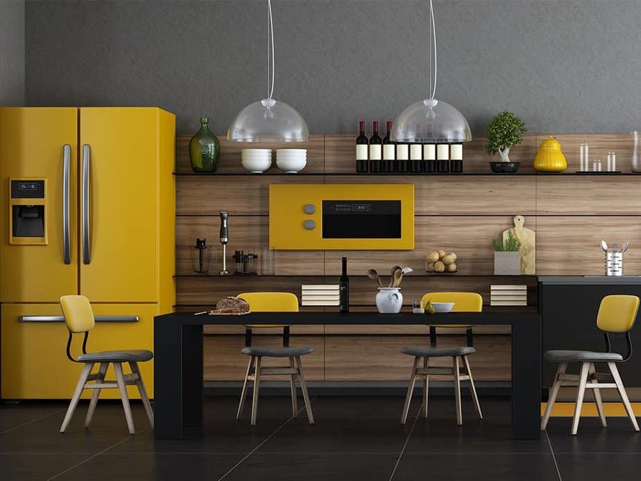 Stylish Yellow Kitchen 1024x768 